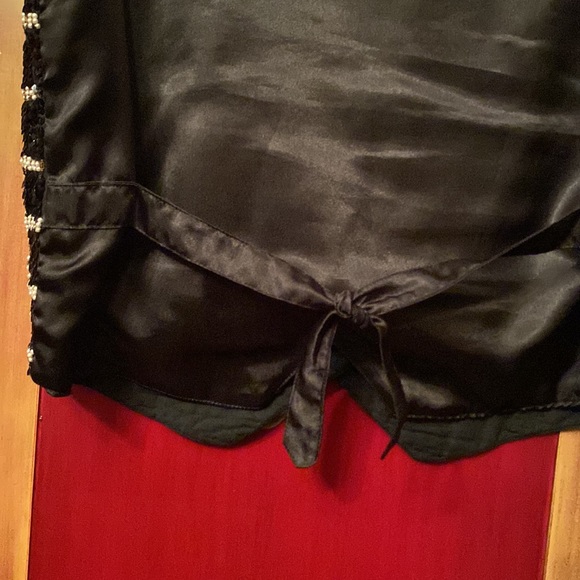 Vintage Effeci Beaded Sequined Vest, Black White Gold Checks. SZ L - Picture 2 of 6